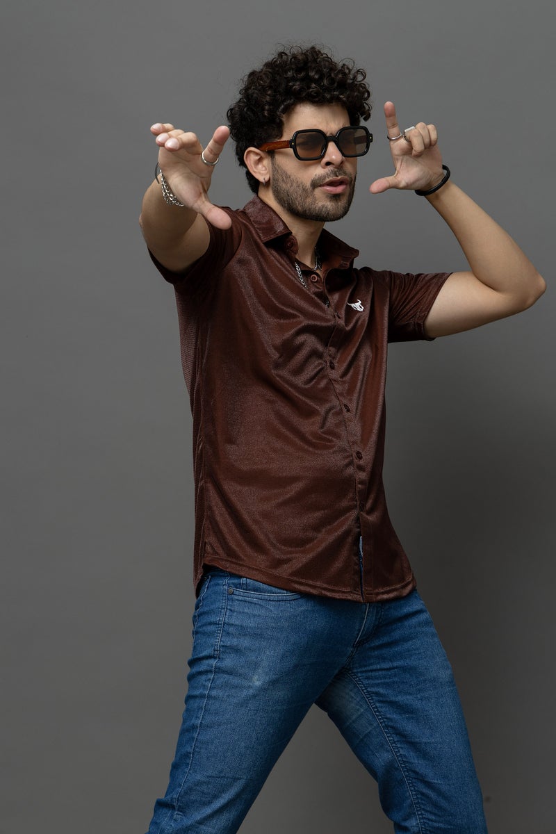 Go Devil Brown Casual Wear Shirt for Men - Image 4